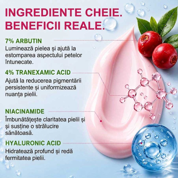 Crema de Fata pentru Imbunatatirea Aspectului Petelor Pigmentare si Luminozitate, cu Arbutina, 120 ml-big