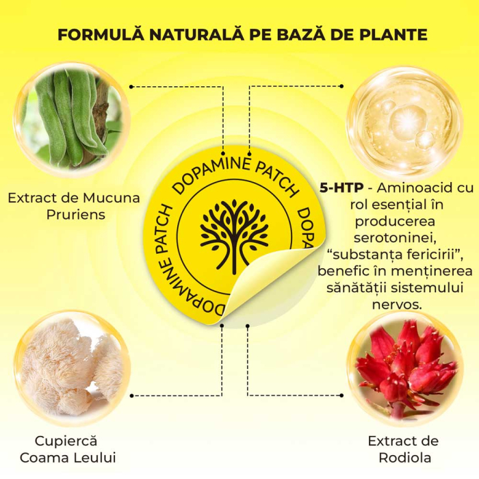 Plasturi Dopamina - Echilibru Emotional, Concentrare si Stare de Bine, 30 buc-big