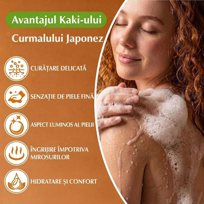 Gel de Dus Impotriva Mirosurilor Corporale, cu Extract de Kaki (Persimmon), 250 ml-big