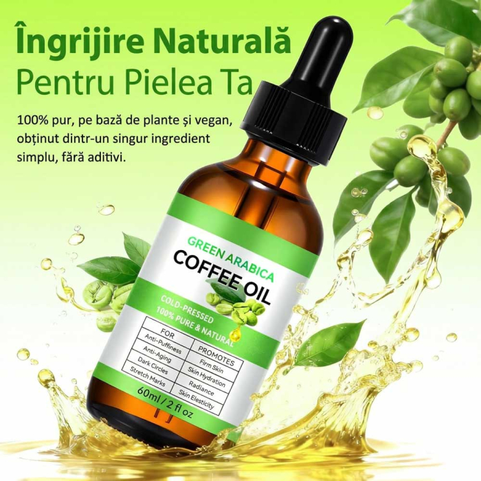 Ulei de Cafea Verde 100% Pur, Presat la Rece - Ten, Corp, Par, 60 ml-big
