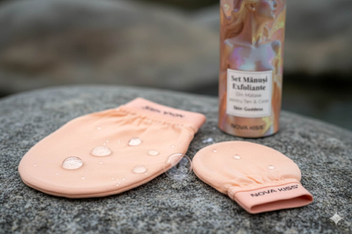 Set Manusi Exfoliante din Matase pentru Ten & Corp, Skin Goddess NOVA KISS®-big