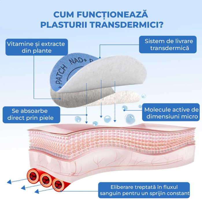 Plasturi NAD+ Anti-Imbatranire, Regenerare si Reparare Celulara cu Resveratrol si NMN, 30 buc-big