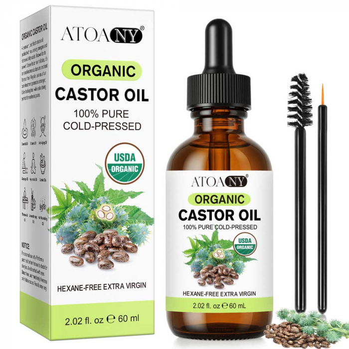 Ulei de Ricin Organic, 100% Pur, Extra Virgin, Fara Hexan, 60 ml-big
