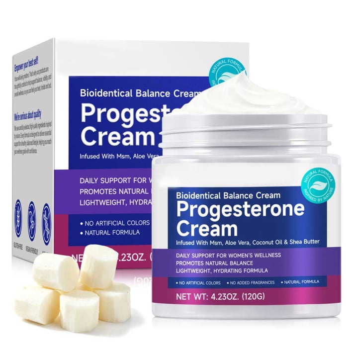Crema cu Progesteron Bioidentic Natural pentru Suport Menopauza, Menstruatie si Echilibru Hormonal, 120 g-big