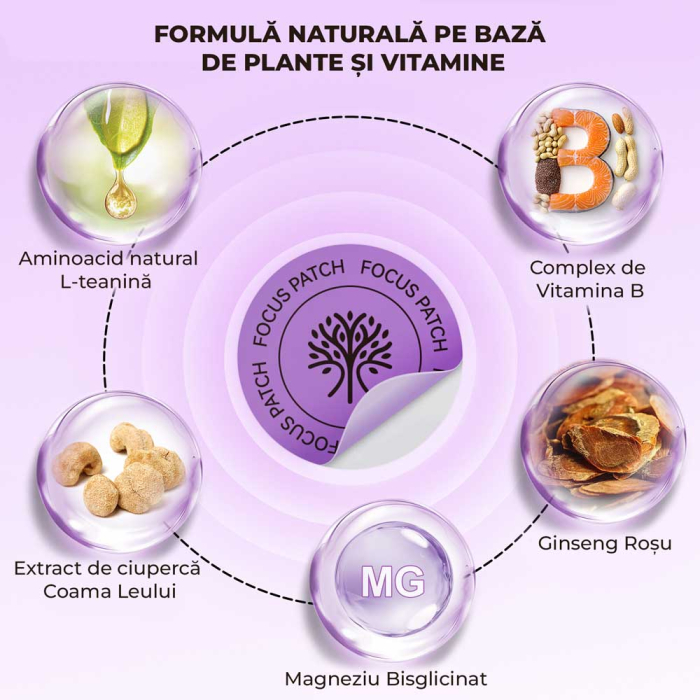 Plasturi Focus - Imbunatateste Concentrarea, Claritatea Mentala si Atentia, 30 buc-big