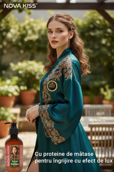 Balsam de Par cu Ulei de Batana pentru Cresterea si Regenerarea Parului NOVA KISS®, Premium, 300 ml-big