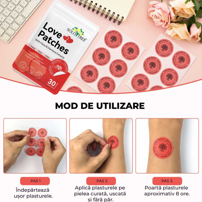 Plasturi LOVE pentru Cresterea Libidoului, Dorintei si Echilibru Hormonal, 30 buc-big