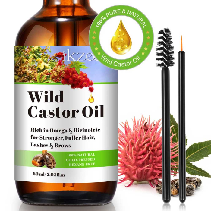 Ulei de Ricin Salbatic, Stimuleaza Cresterea Parului, 100% Natural, Fara Hexan, 60 ml-big