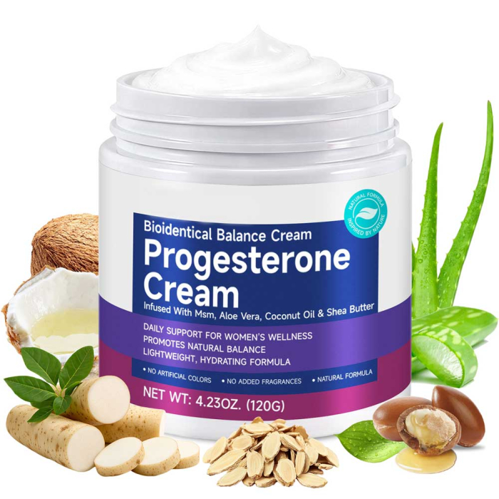 Crema cu Progesteron Bioidentic Natural pentru Suport Menopauza, Menstruatie si Echilibru Hormonal, 120 g-big