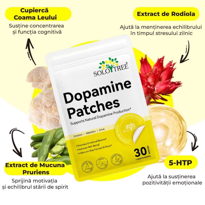 Plasturi Dopamina - Stare de Bine, Cresterea Motivatiei si Echilibru Emotional, 30 buc-big