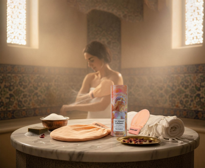 Set Manusi Exfoliante din Matase pentru Ten & Corp, Skin Goddess NOVA KISS®-big