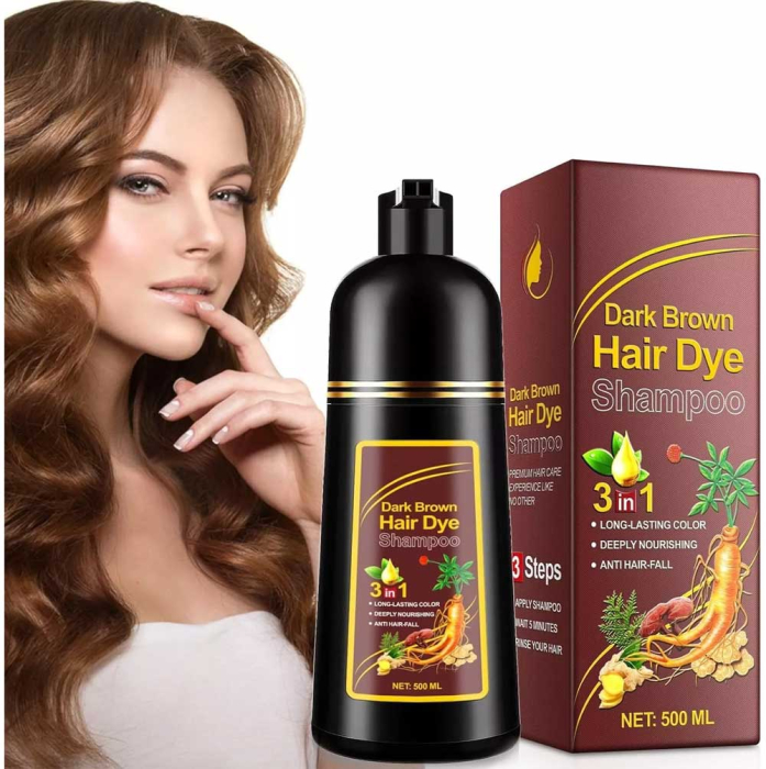 Sampon Colorant 3 in 1 Maro Inchis, 500 ml – Culoare Rezistenta, Hranire Intensa, Anti-Cadere-big