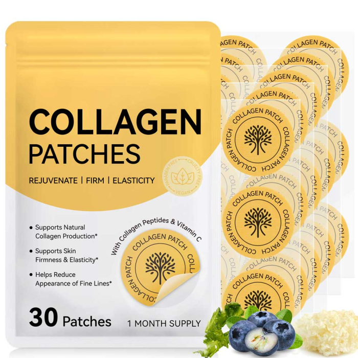 Plasturi cu Colagen si Vitamina C pentru Intinerire, Fermitate, Elasticitate, 30 buc-big