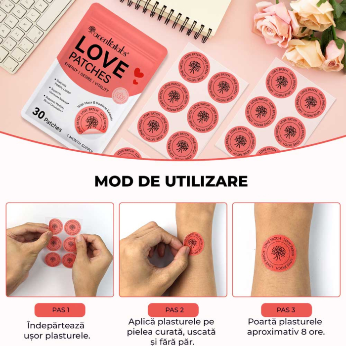 Plasturi LOVE Libido - Dorinta, Vitalitate si Echilibru Hormonal, 30 buc-big