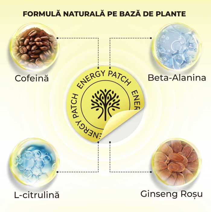 Plasturi Energie si Vitalitate cu Ginseng Rosu, Complex Vitamina B si Cafeina, 30 buc-big