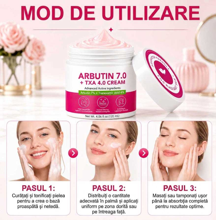 Crema de Fata pentru Imbunatatirea Aspectului Petelor Pigmentare si Luminozitate, cu Arbutina, 120 ml-big
