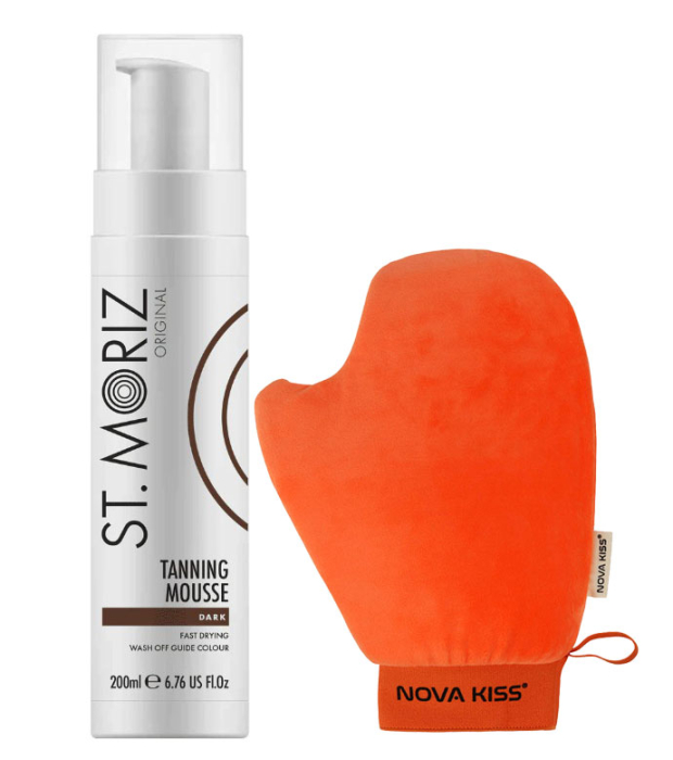 Set pentru Autobronzare Profesionala NOVA KISS , Spuma Manusa