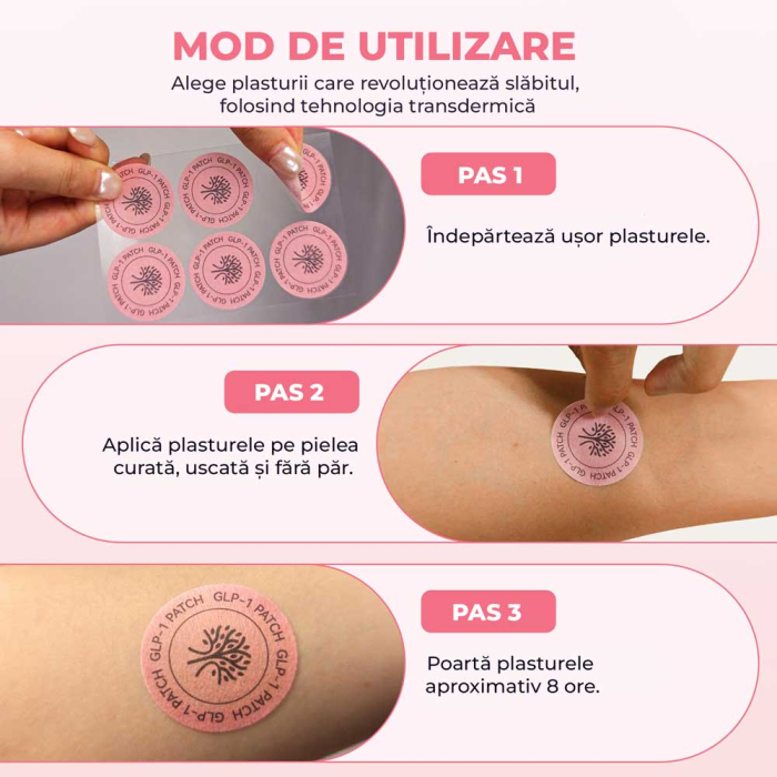 Plasturi de Slabit GLP-1 pentru Controlul Poftelor, Reducerea Foamei si Apetit Redus, 30 buc-big