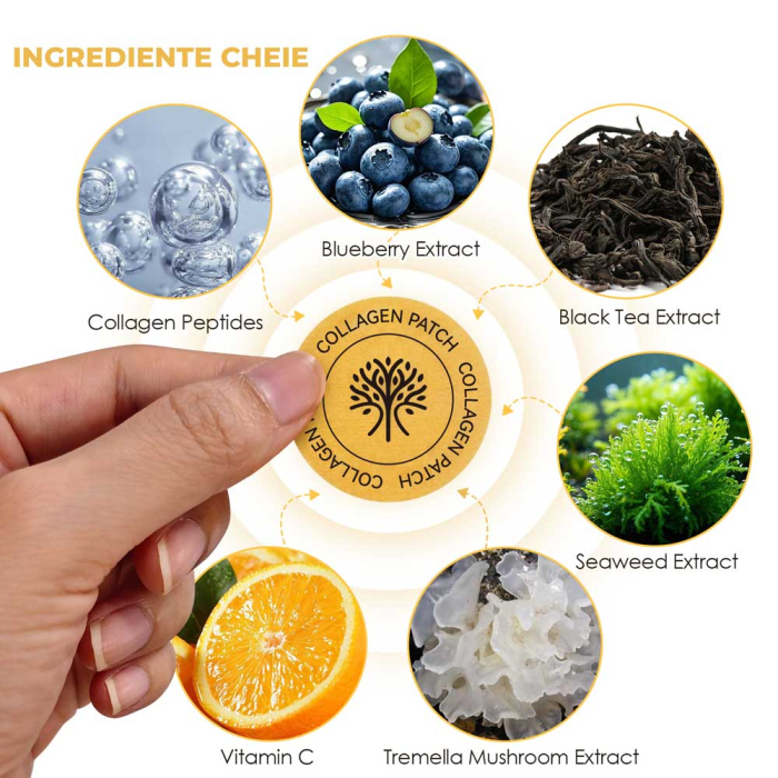 Plasturi cu Colagen si Vitamina C pentru Intinerire, Fermitate, Elasticitate, 30 buc-big