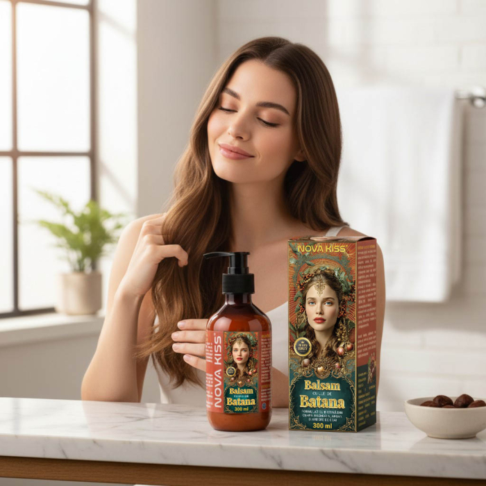 Balsam de Par cu Ulei de Batana pentru Cresterea si Regenerarea Parului NOVA KISS®, Premium, 300 ml-big