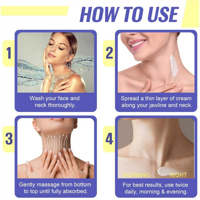 Crema Pentru Tonifierea, Ridicarea Pielii Gatului cu Unt de Cupuacu, Acid hialuronic si Cofeina, 50 ml -big