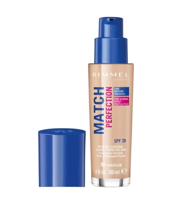 Fond De Ten Rimmel London Match Perfection, 90 Porcelain, Spf 20, 30 Ml