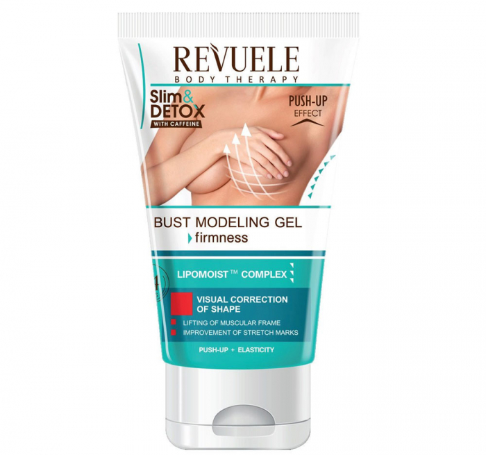 Gel bust remodelant cu efect de fermitate si cafeina REVUELE Slim & Detox, Push-Up Effect, LIPOMOIST Complex, 150 ml-big