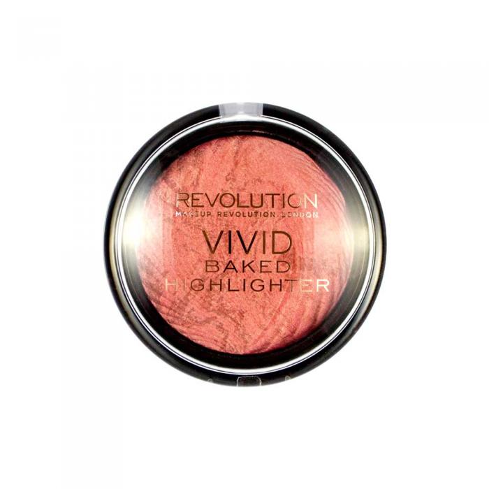 Iluminator MAKEUP REVOLUTION Vivid Baked Highlighter - Rose Gold Lights, 7.5g