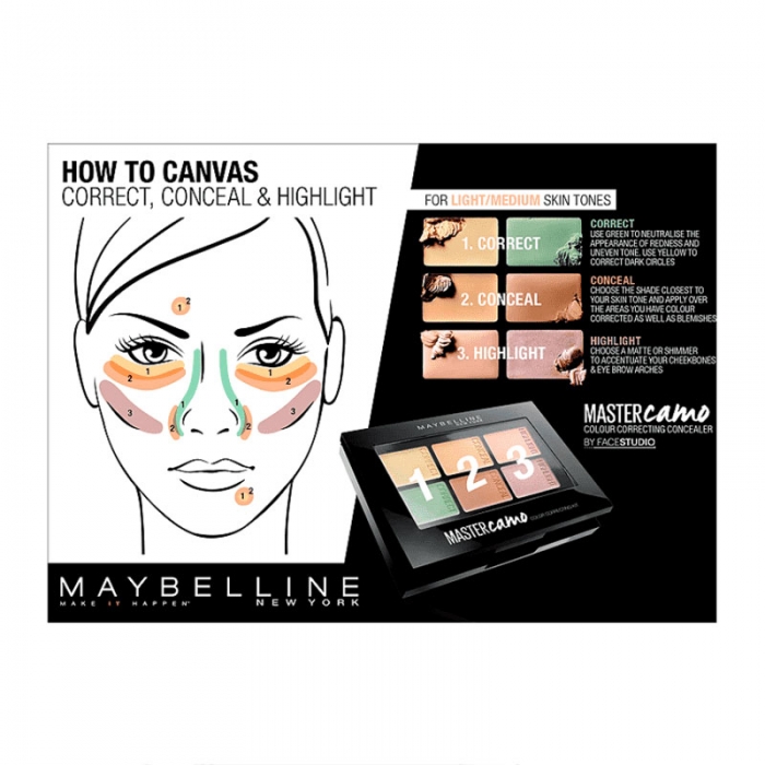 Kit pentru corectarea imperfectiunilor Maybelline New York Master Camo 01 Light, 6.5 g-big