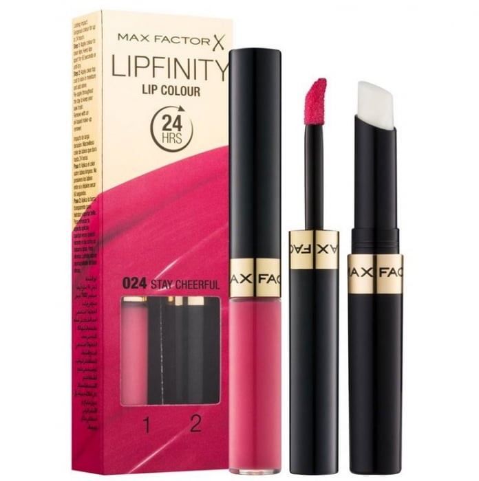 Ruj de buze rezistent la transfer Max Factor Lipfinity, 024 Stay Cheerful, 2.3 ml + 1.9 g