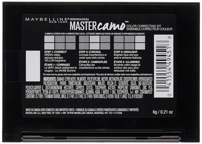 Kit pentru corectarea imperfectiunilor Maybelline New York Master Camo 01 Light, 6.5 g-big