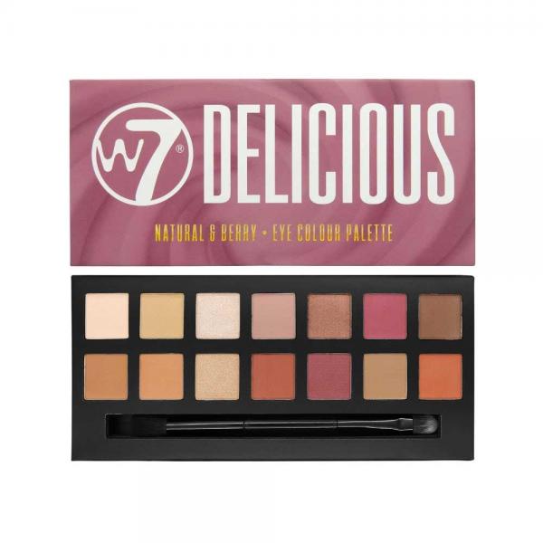 Paleta Profesionala de Farduri W7 Delicious 14pc Eye Colour Palette – Natural Berry, 11.2g produsecosmetice.ro imagine noua
