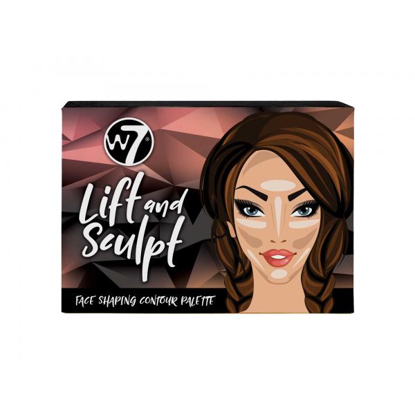 Paleta de 6 Corectoare Cremoase W7 Lift And Sculpt Face Shaping Contour Palette pentru Conturare si Definire, 21g-big