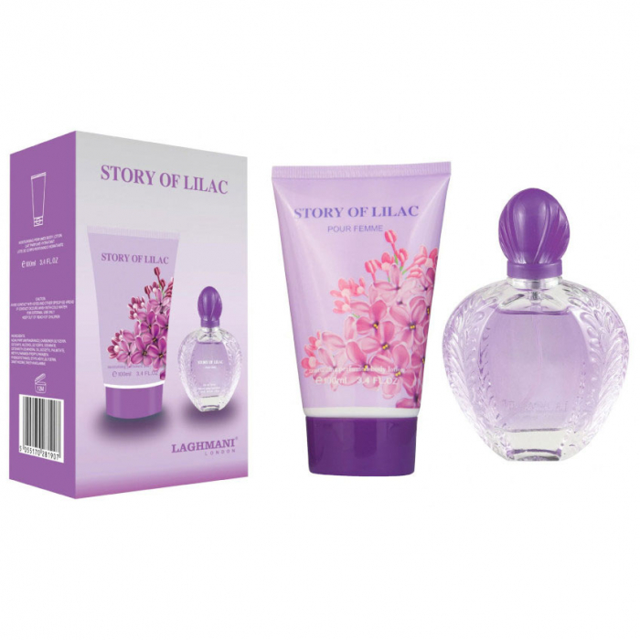 Set Cadou Story Of Lilac cu Apa de Parfum Fine Perfumery, 30 ml si Lotiune de Corp Moisturising Perfumed, 100 ml