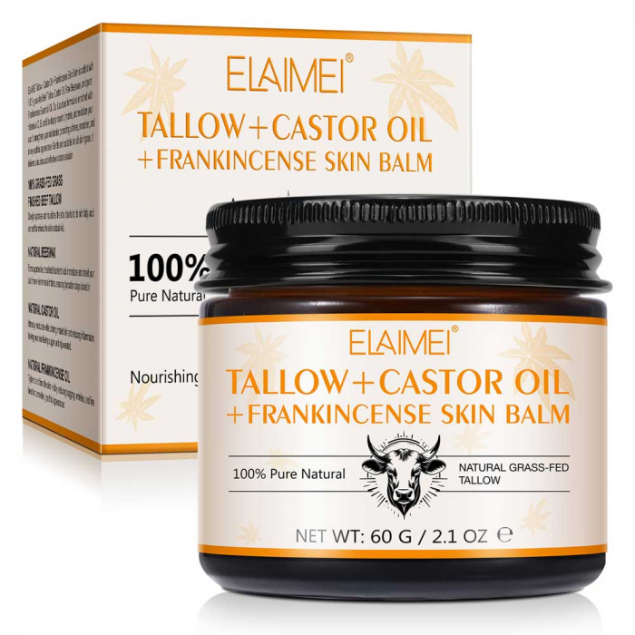 Balsam 100% Natural din Seu de vită, Tămâie, Ceară de albine și Ulei de ricin, 60 g-big