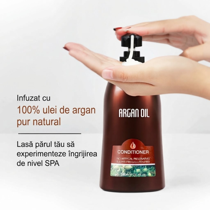 Balsam Reparator cu Ulei de Argan si Keratina pentru Par Deteriorat, 350 ml-big