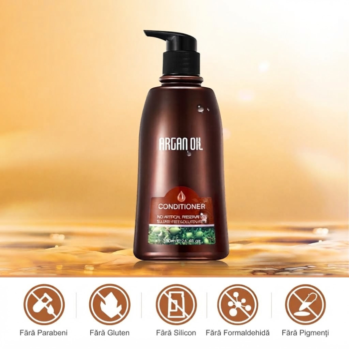 Balsam Reparator cu Ulei de Argan si Keratina pentru Par Deteriorat, 350 ml-big