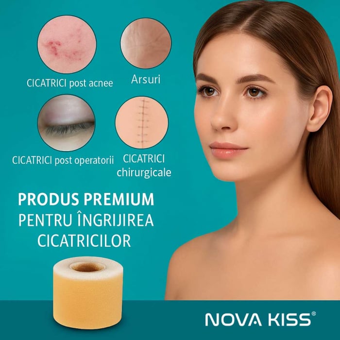 Bandă Premium cu Gel de Silicon Medical pentru Cicatrici, Reutilizabilă, NOVA KISS®-big