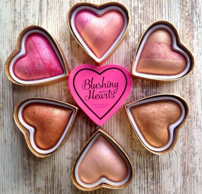 Blush Iluminator Makeup Revolution I Heart Makeup Blushing Hearts - Candy Queen of Hearts, 10g-big