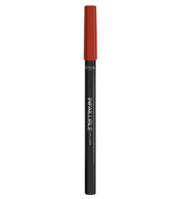Creion de buze rezistent la transfer L Oreal Paris Infallible Lip Liner, 711 Invincible Red