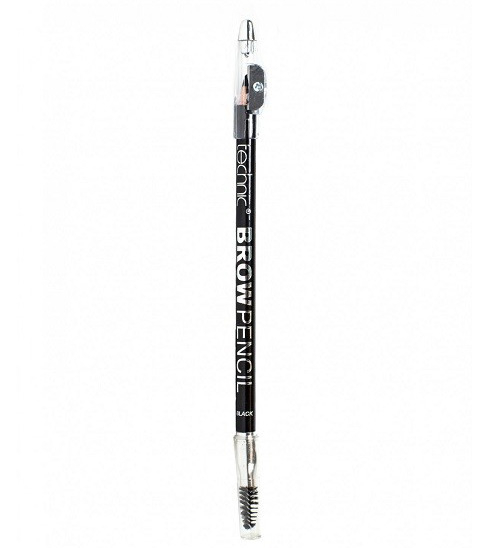 Creion de sprancene Technic Brow Pencil cu ascutitoare si periuta, Black produsecosmetice.ro imagine noua