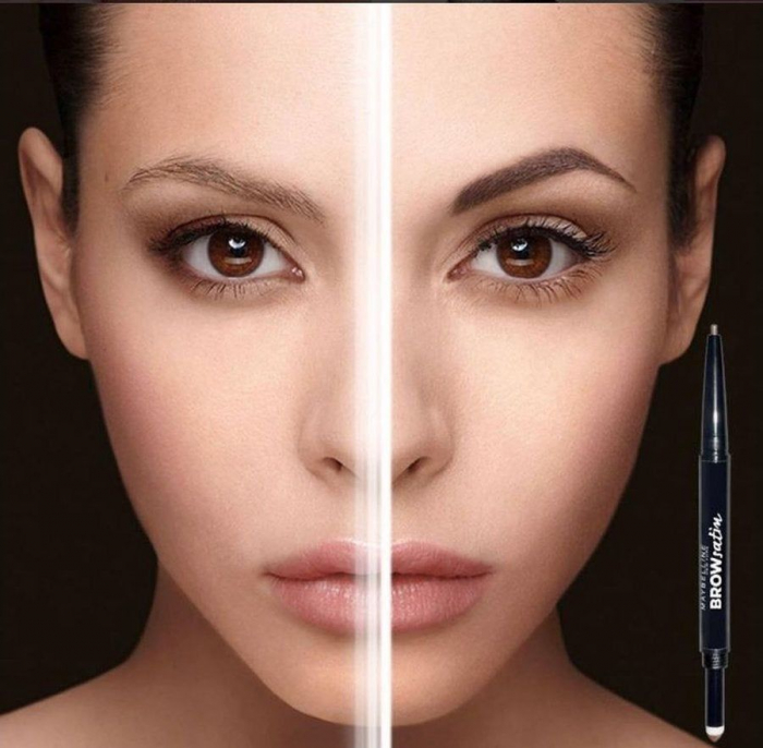 Creion pentru sprancene automatic Maybelline New York Brow Satin Duo, Dark Brown-big