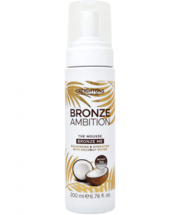 Spuma autobronzanta pentru bronz instant creightons bronze ambition cu apa de cocos, 200 ml