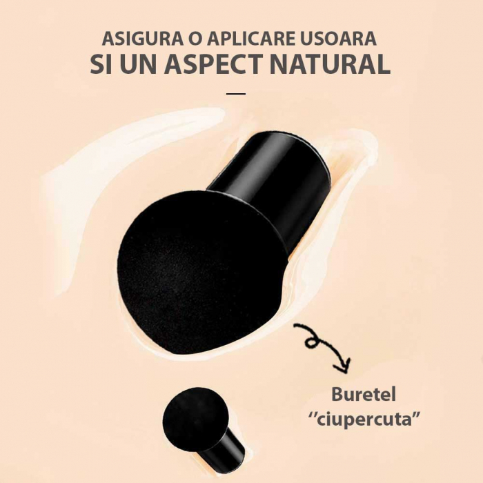 Crema CC cu Pigmenti Minerali, Acid Hialuronic si Efect de Matifiere, Full Coverage Air Cushion, Natural Skin, 20 g-big