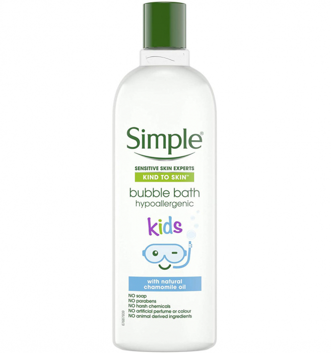 Crema de Baie cu Ulei Natural de Musetel pentru copii, Simple Bubble Bath hypoallergenic, 400 ml