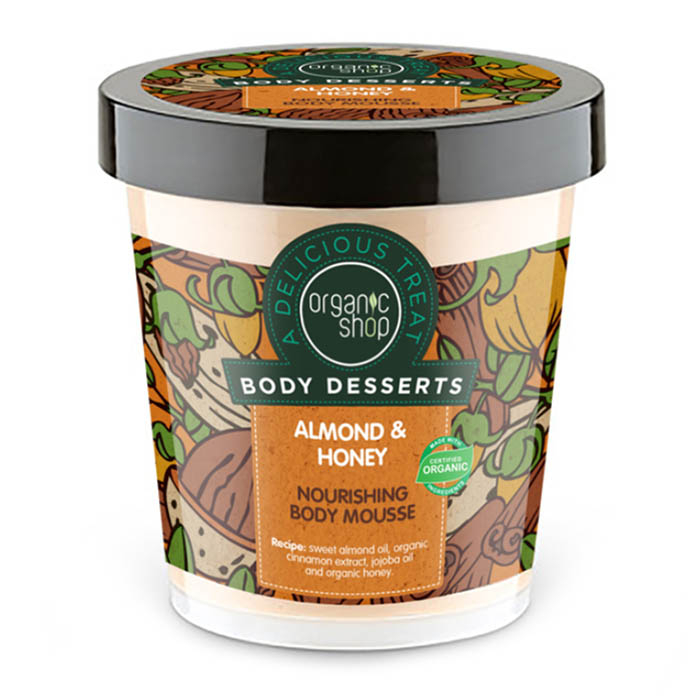 Mousse de corp nutritiv Organic Shop Body Desserts cu migdale și miere, 450 ml-big