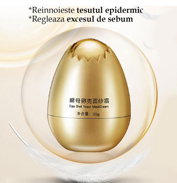 Masca exfolianta pentru fata Anti-rid, Anti-sebum cu Colagen, Efect de intinerire, Gold Egg Shell, 30 g-big