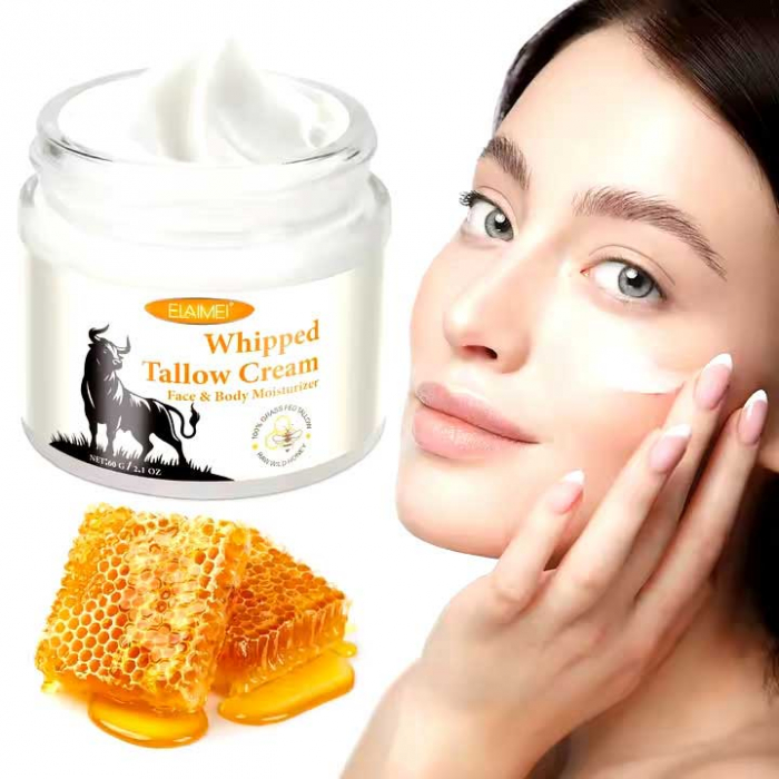 Crema pentru Ingrijirea Pielii  din Seu de Vita cu Ceara de Albine si Miere, 100% Natural, Hidratare Profunda, 60 g-big