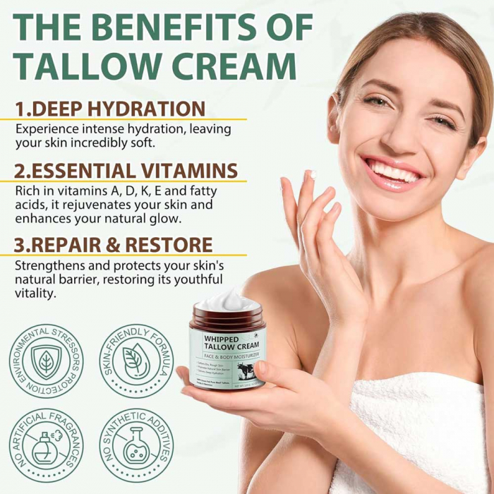 Crema Premium din Seu de Vita cu Ceara de Albine si Miere, 100% Naturala, Regenerare Profunda, 120 g -big
