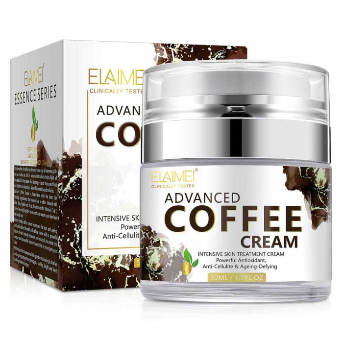 Crema tratament premium cu Extract de Cafea, Efect Anti-Imbatranire si Anti-Celulitic, Elaimei Advanced 50 ml
